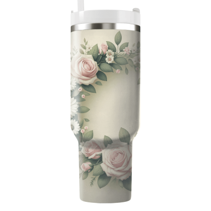 Charming Floral Wreath  Personalized Tumblers