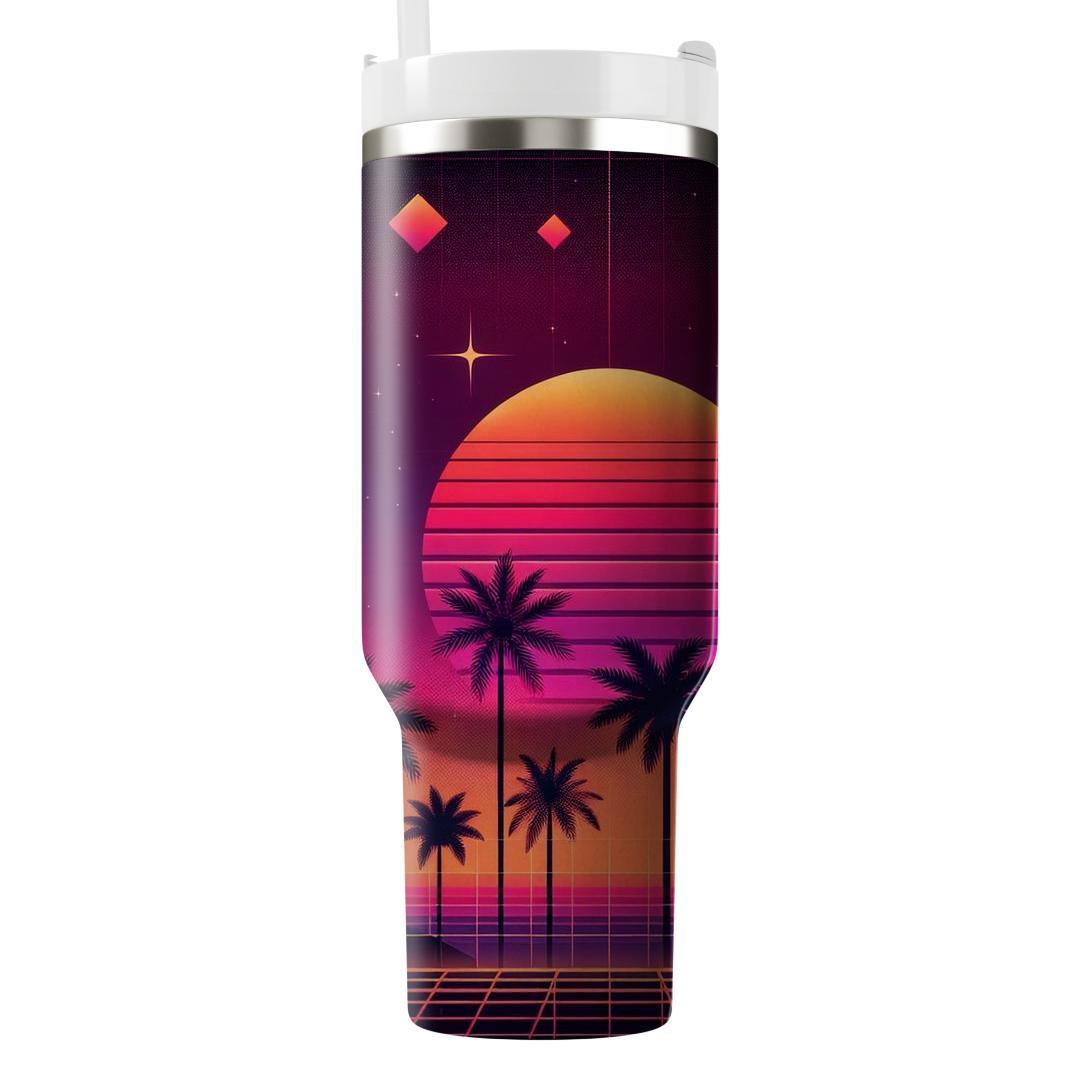 Retro Sunset Glow  Personalized Tumblers