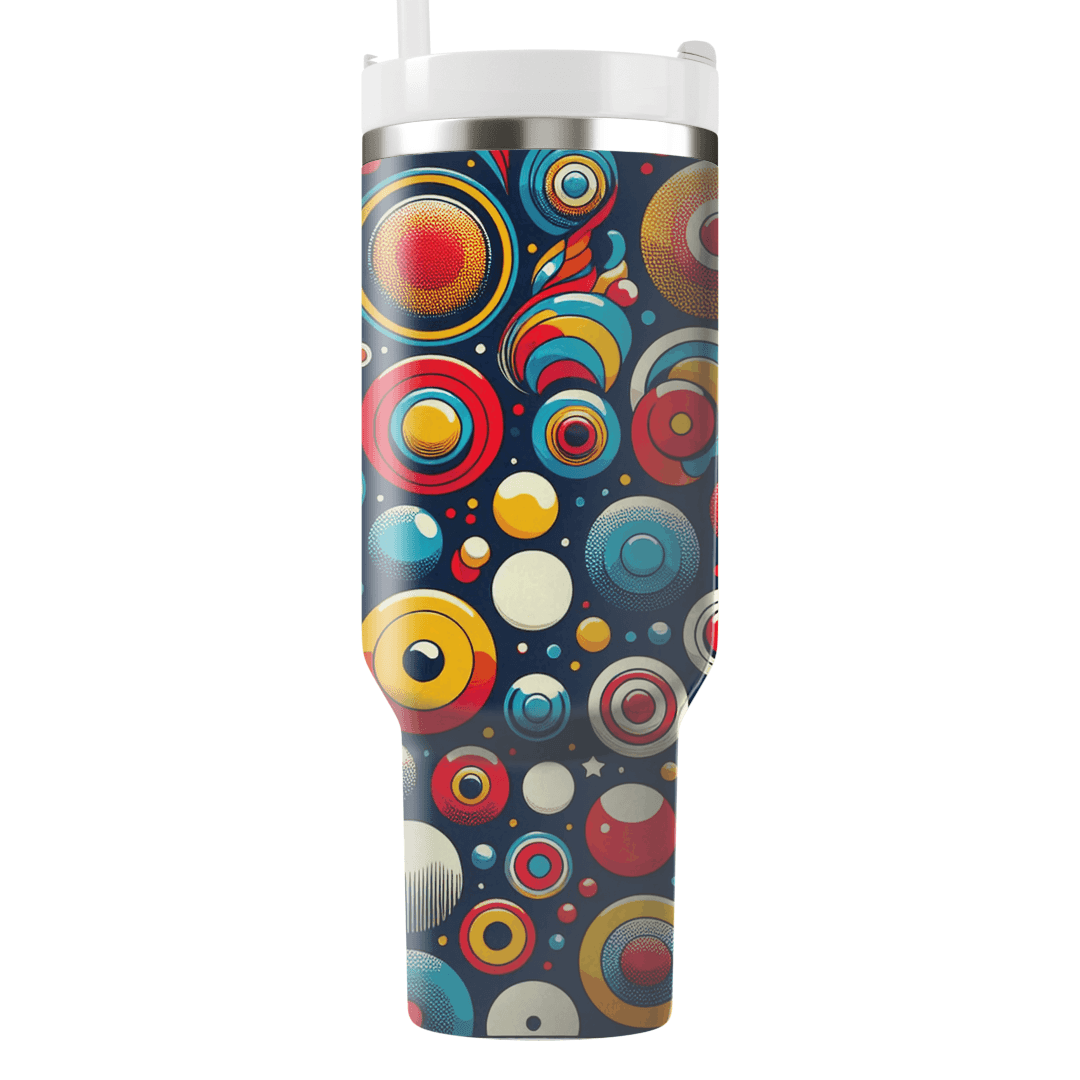 Energetic Patterned Circles Travel Tumblers