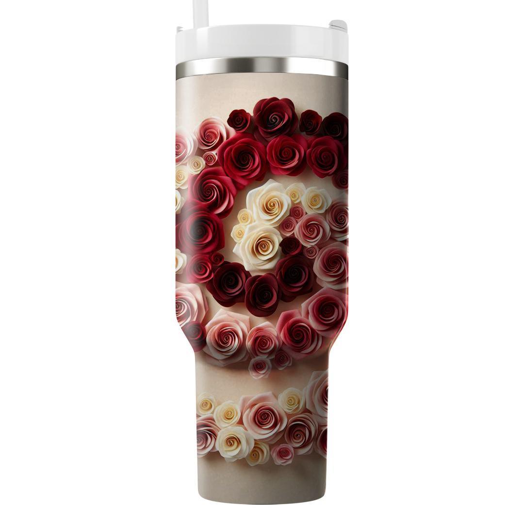 Romantic Rose Whirl  Tumbler Cups