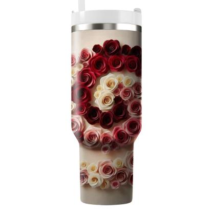 Romantic Rose Whirl  Tumbler Cups