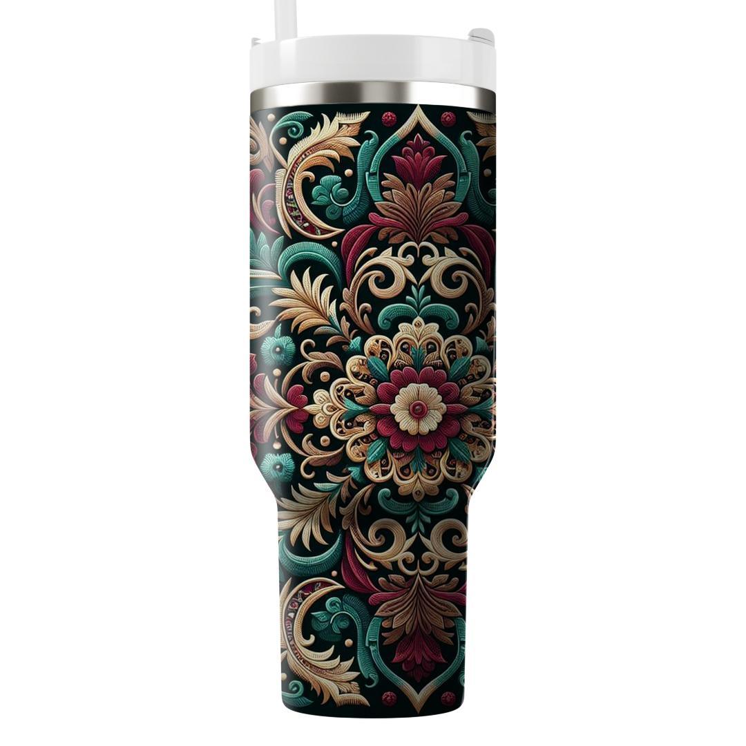 Floral Embroidery  Travel Tumblers