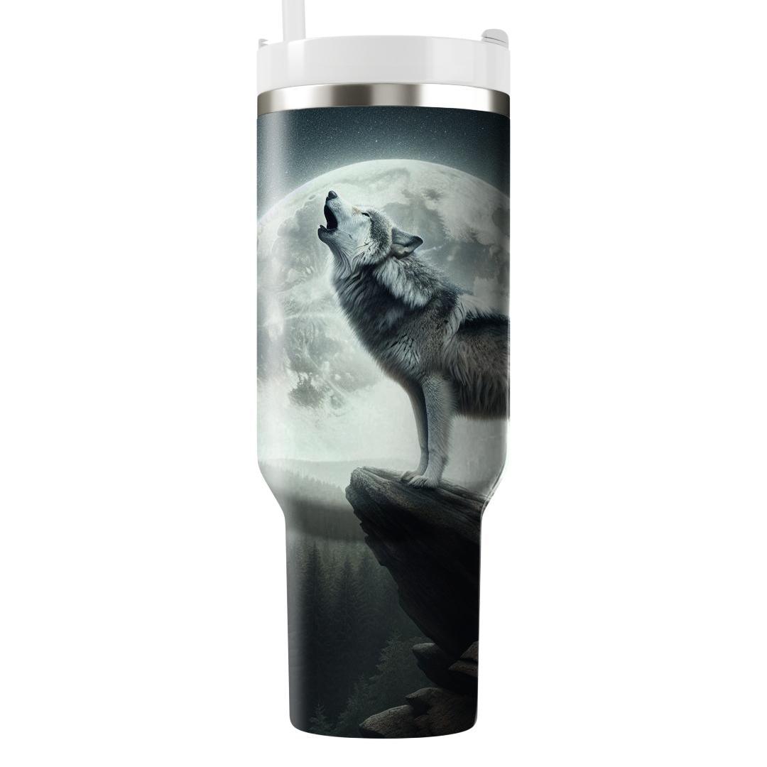 Velvet Wolf Howl  Travel Tumblers