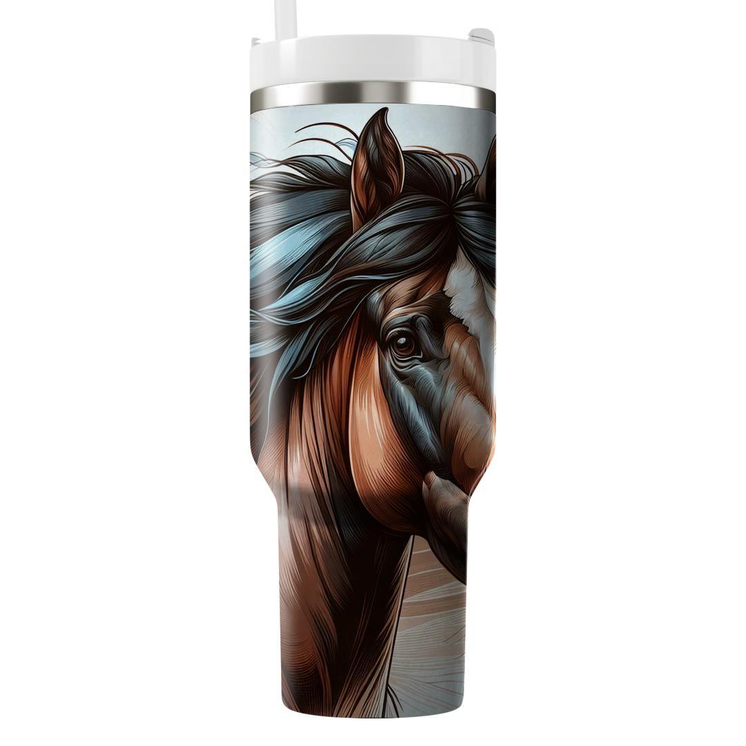 Artsy Horse Portrait  Travel Tumblers