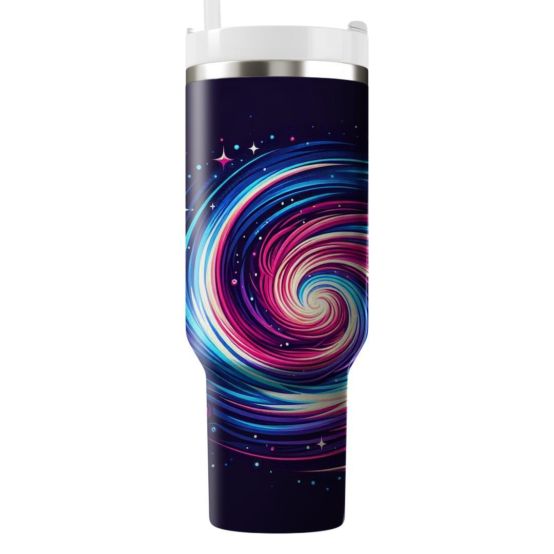 Neon Spiral Galaxy  Personalized Tumblers