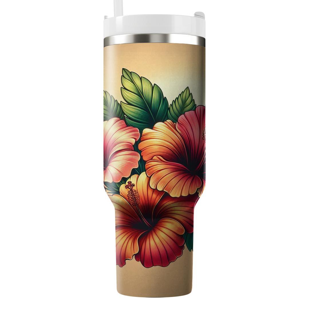 Sunset Hibiscus Dream  Decorative Tumblers