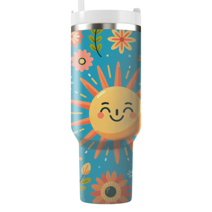 Retro Sunshine Floral  Custom Tumblers