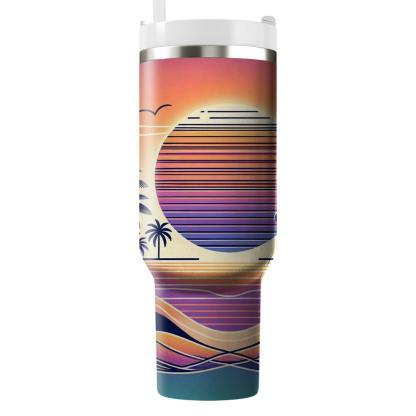 Summer Sunset Symphony  Travel Tumblers