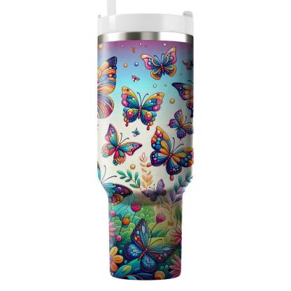 Dazzling Butterfly Harmony  Tumblers With Lids