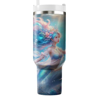 Enchanting Mermaid Dolphin  Tumblers With Lids