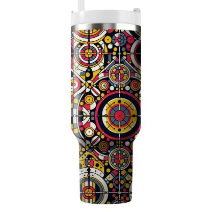 Circular Geometric Kaleidoscope  Tumblers With Lids