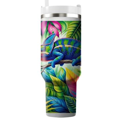 Funky Chameleon Color Play  Travel Tumblers