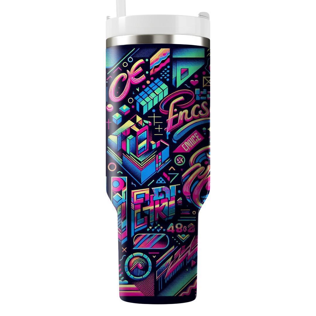 Wild 80s Graffiti  Personalized Tumblers