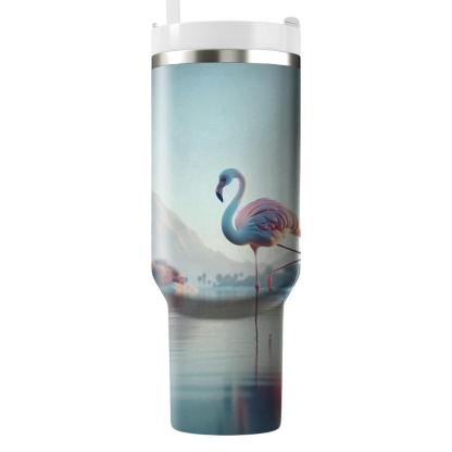 Elegant Flamingo Serenity  Travel Tumblers