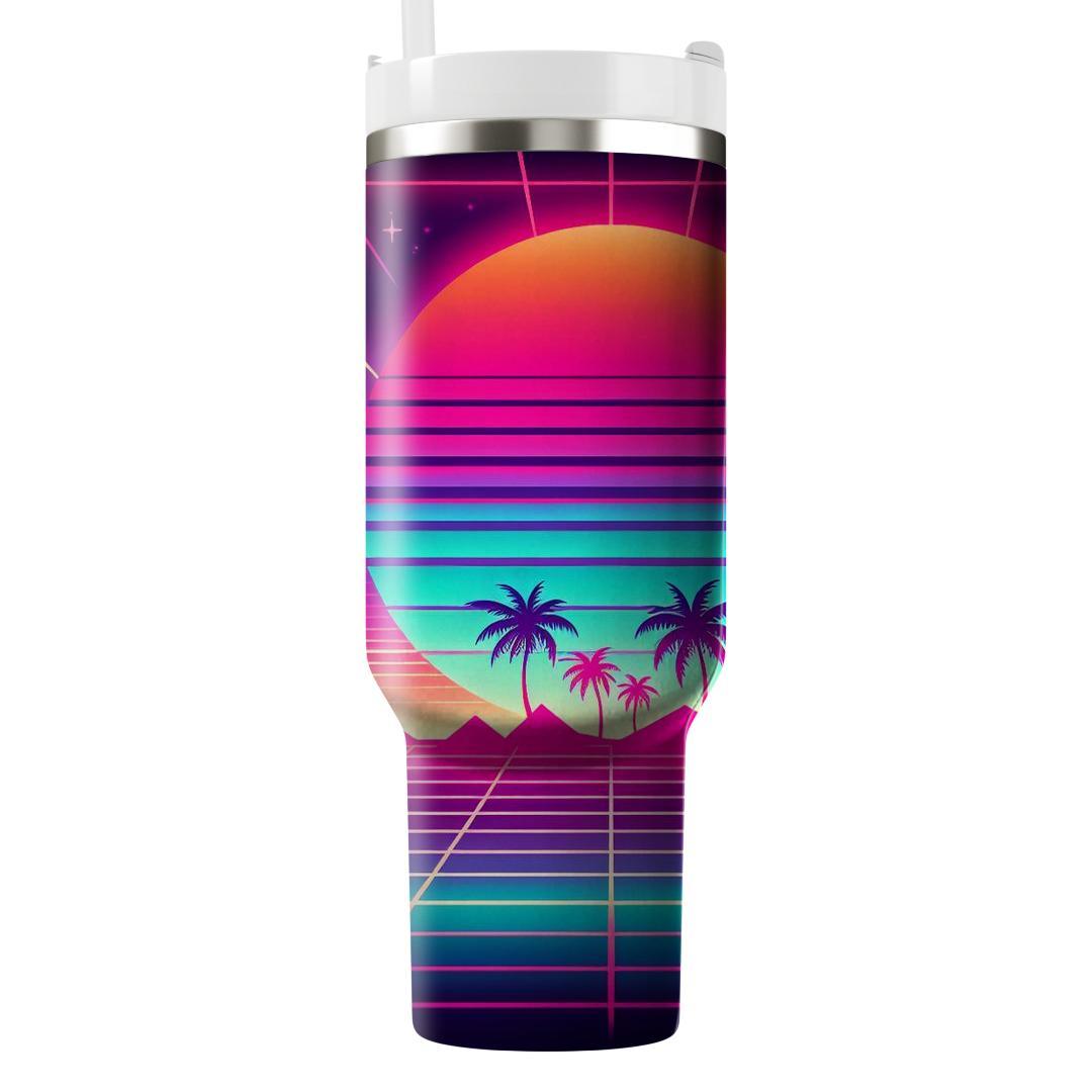 Electric Vibes Synthwave  Unique Tumblers