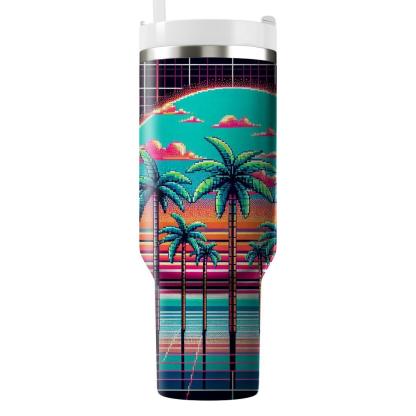 Pixel Perfect Paradise  Personalized Tumblers