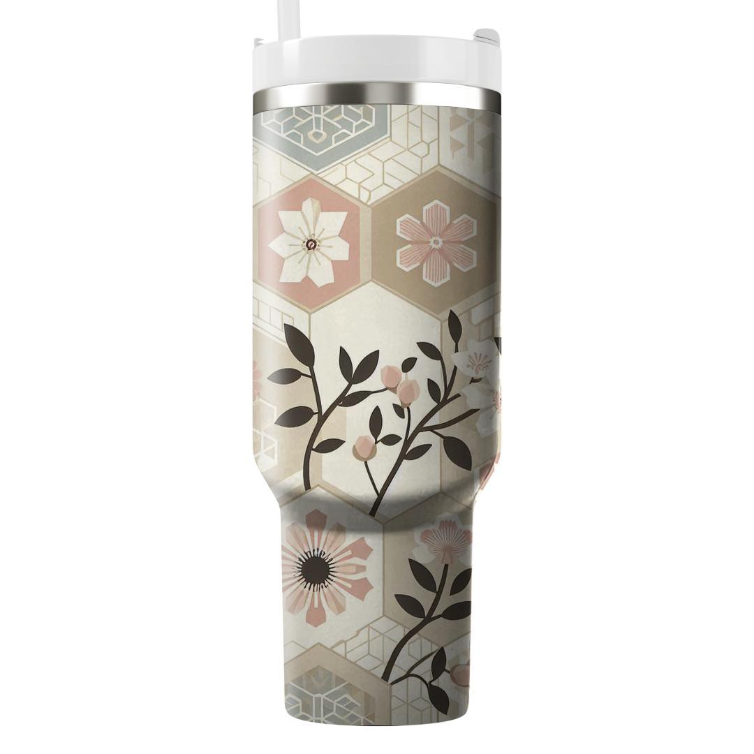 Ethereal Geometric Blossom  Tumblers With Lids