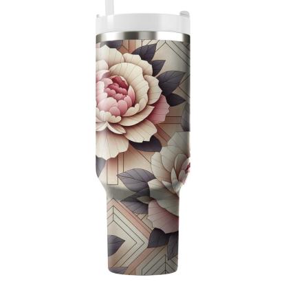 Elegant Peony Pattern  Tumblers For Gifts