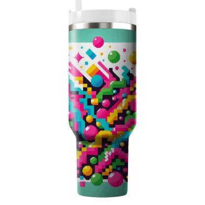 Funky Pixel Patterns  Personalized Tumblers
