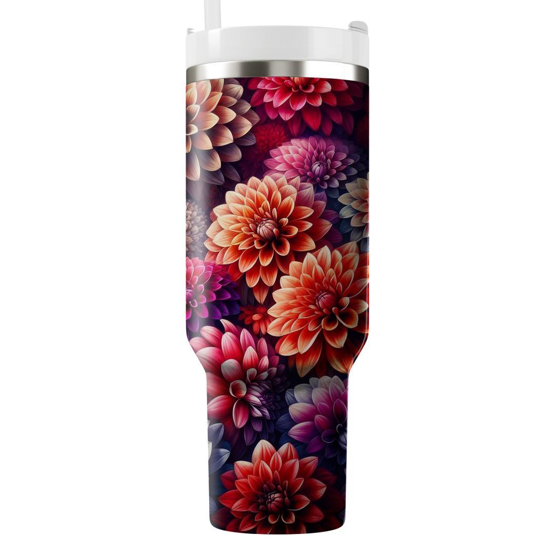 Radiant Dahlia Garden  Unique Tumblers