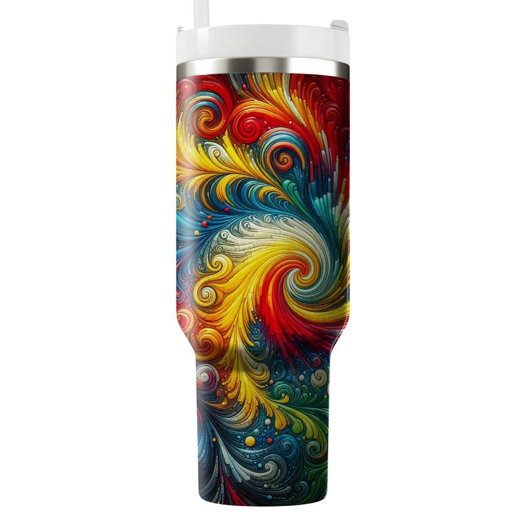 Groovy Rainbow Tie-dye  Tumbler Cups