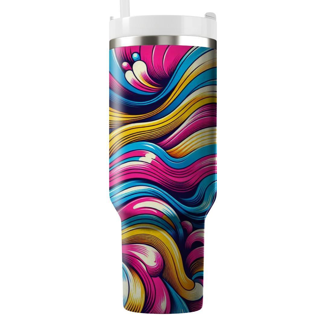 Electrifying Color Wave  Travel Tumblers