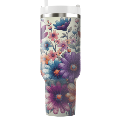 Charming Wildflowers Travel Tumblers
