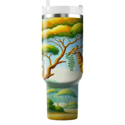 Charming Giraffe Serenade  Travel Tumblers