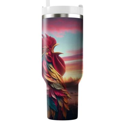 Gallant Rooster Dawn  Travel Tumblers