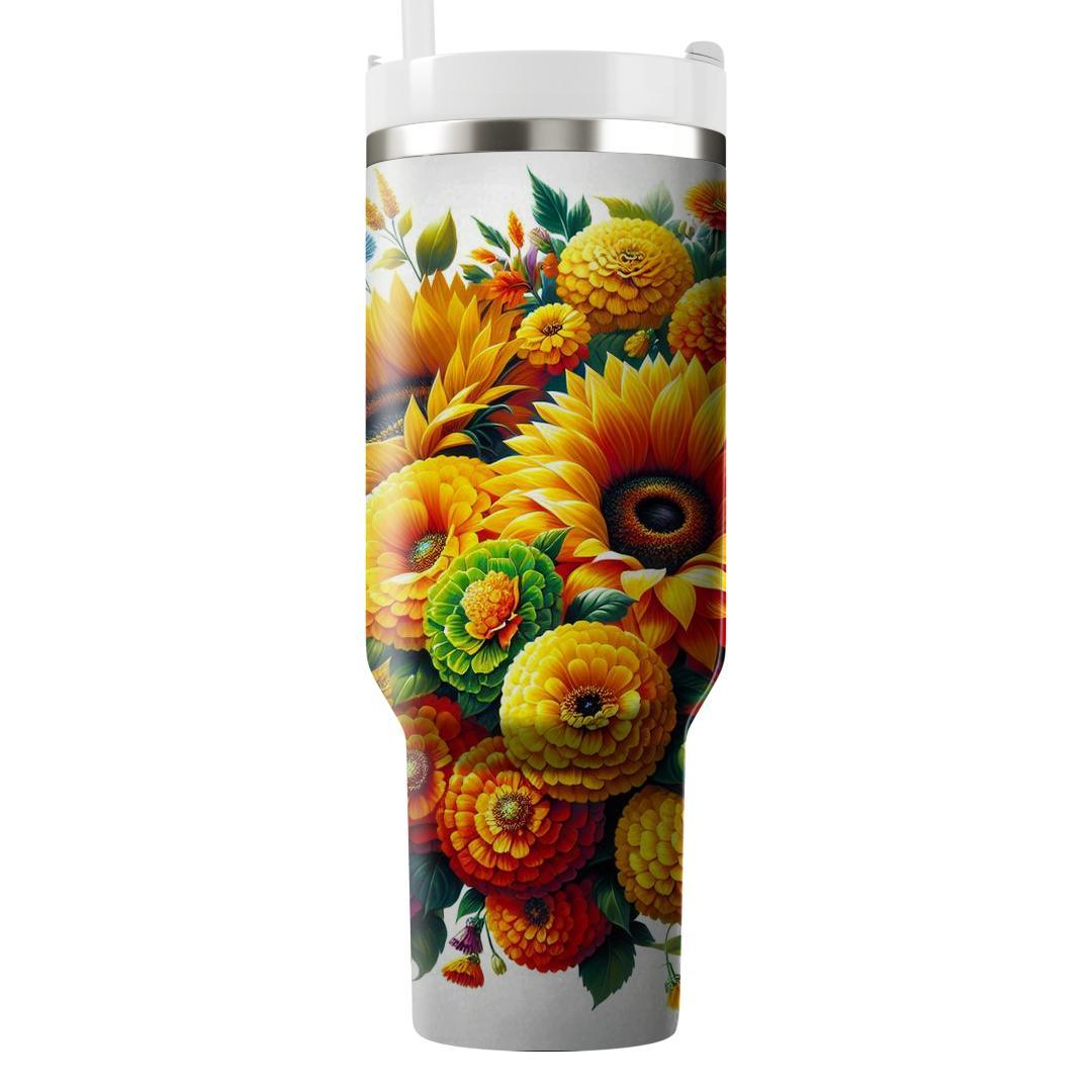 Sunkissed Floral Bouquet  Tumbler Cups