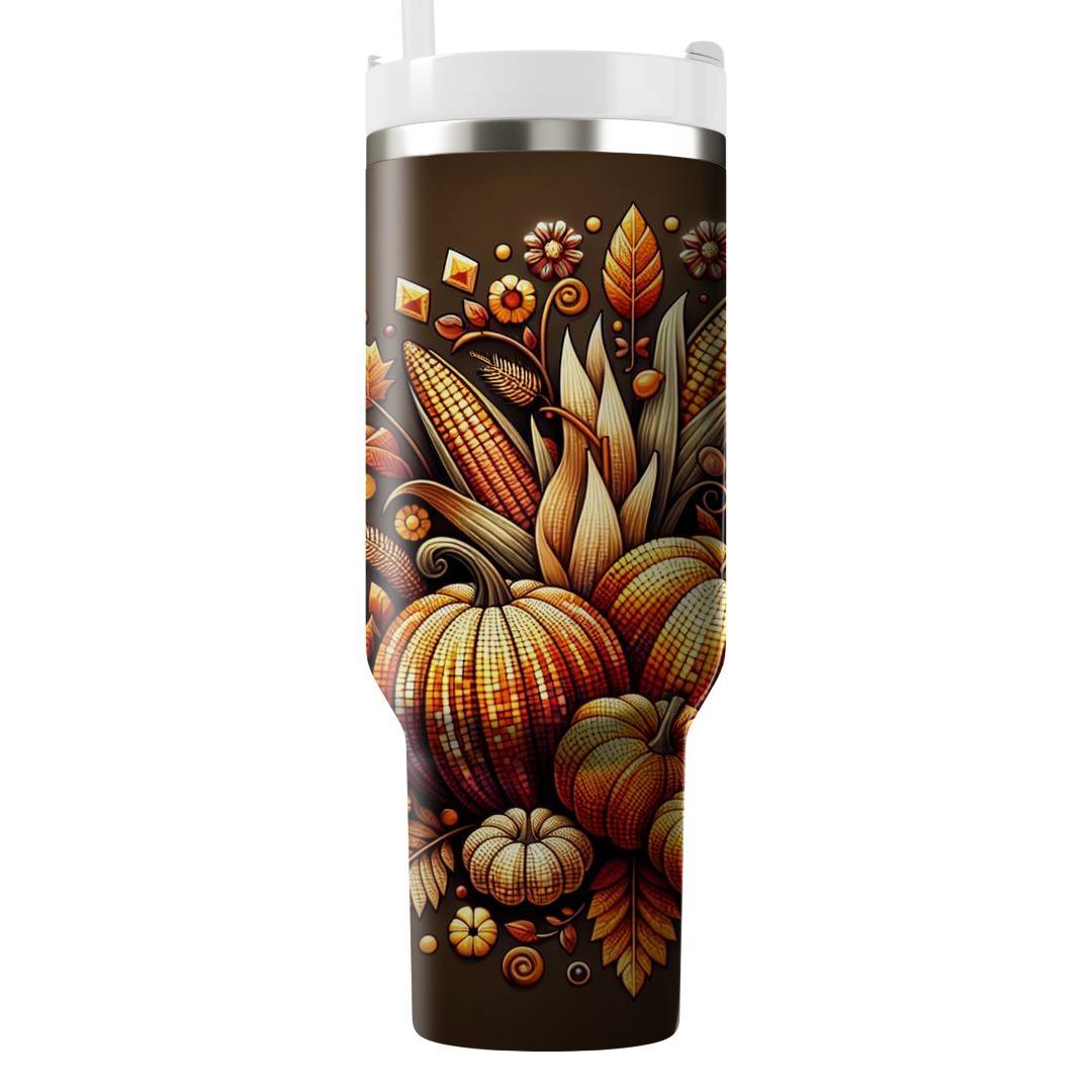 Mosaic Of Memories - Thanksgiving  Tumblers With Lids