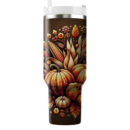 Mosaic Of Memories - Thanksgiving  Tumblers With Lids