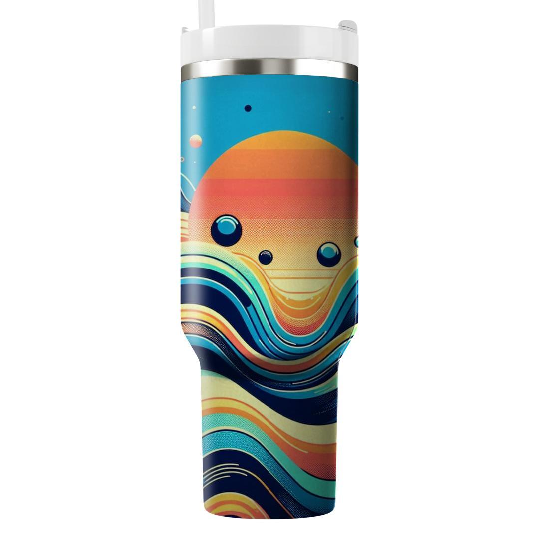 Colorful Abstract Waves  Tumbler Cups