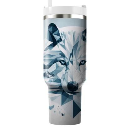 Geometric Arctic Wolf  Travel Tumblers