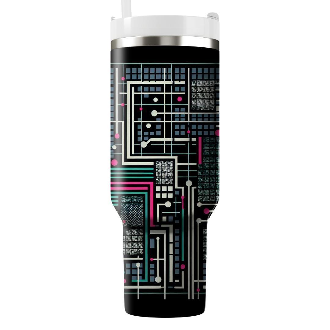Techno Grid Matrix  Personalized Tumblers