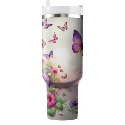 Spring Blooms & Butterflies  Travel Tumblers