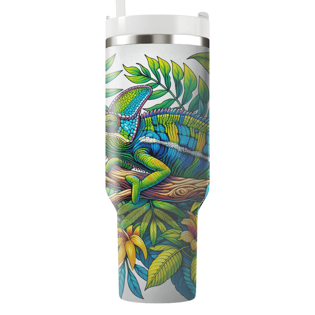 Colorful Chameleon Adventure  Personalized Tumblers