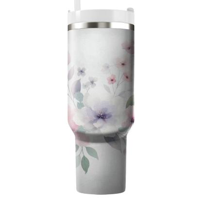 Soft Blossom Whispers  Insulated Tumblers