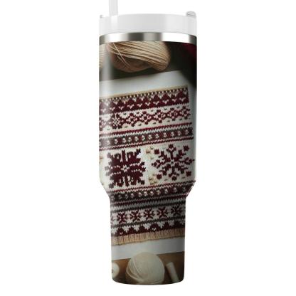 Winter Cozy Sweater Pattern  Tumbler Cups