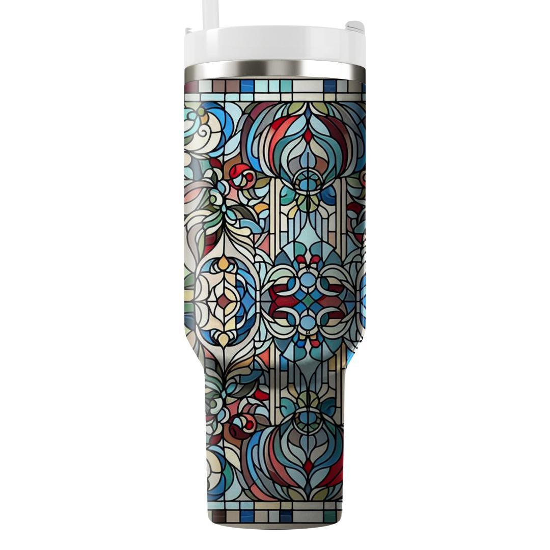 Intricate Stained Glass  Tumblers With Lids