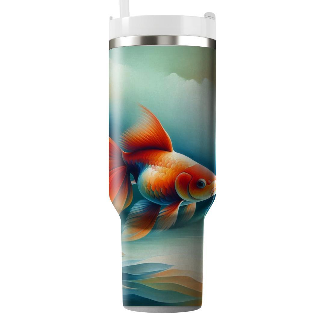Elegant Goldfish Harmony  Travel Tumblers