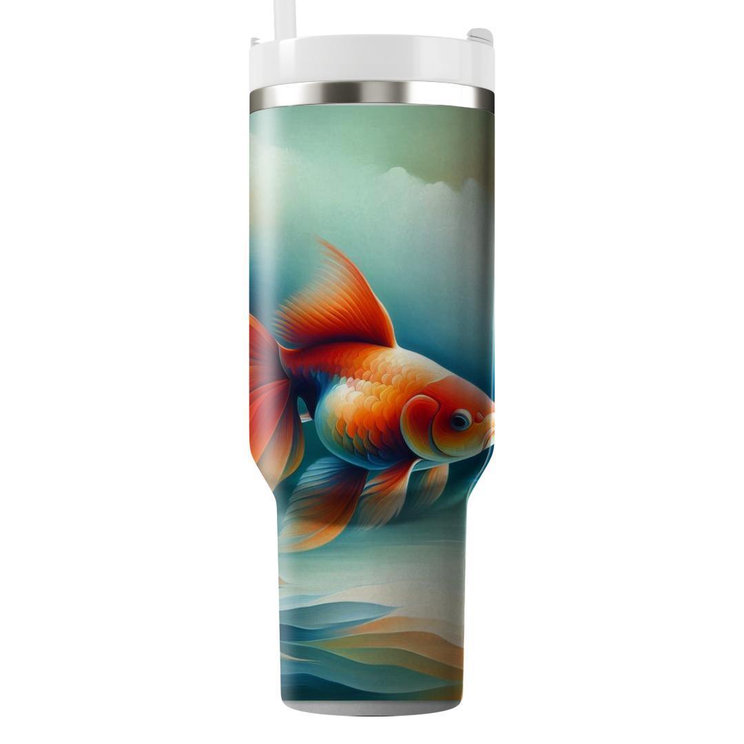 Elegant Goldfish Harmony  Travel Tumblers