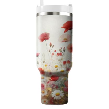 Watercolor Wildflowers  Tumbler Cups