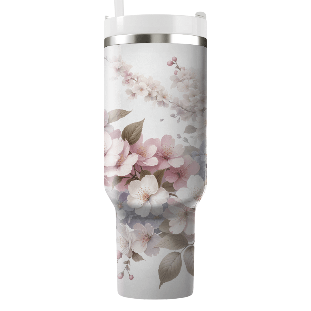 Delicate Floral Whisper  Tumblers With Lids