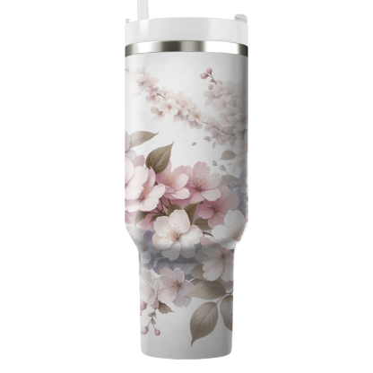 Delicate Floral Whisper  Tumblers With Lids