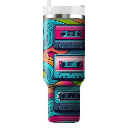 Retro Tape Wave  Personalized Tumblers
