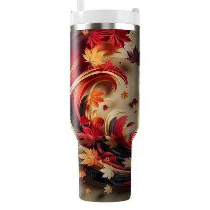 Autumn Maple Leaf Whirl  Tumbler Cups