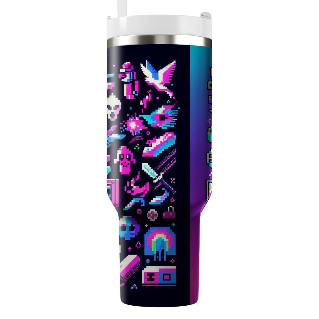 Pixel Perfect Retro  Personalized Tumblers