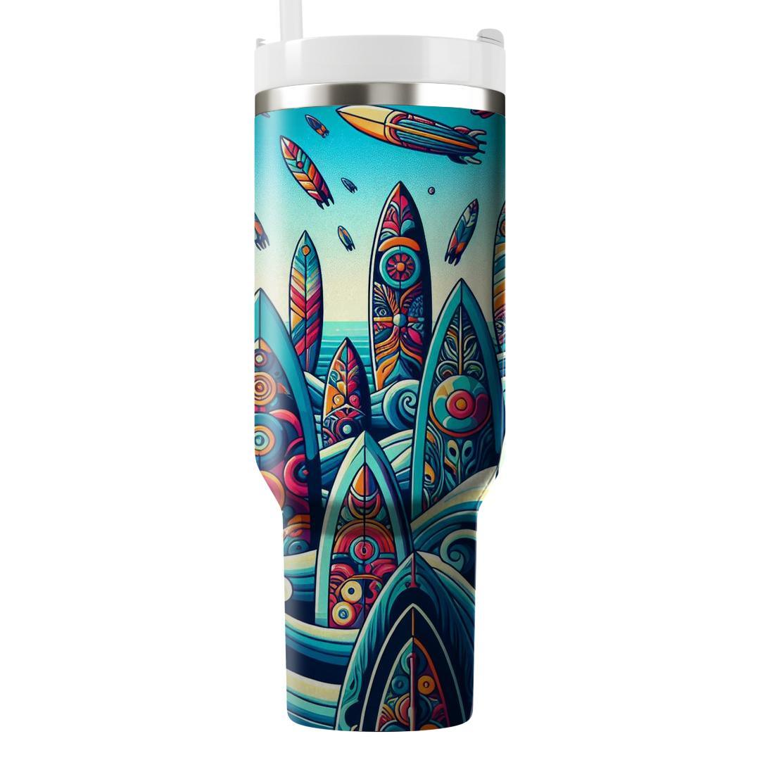 Retro Surfboard Vibes  Personalized Tumblers