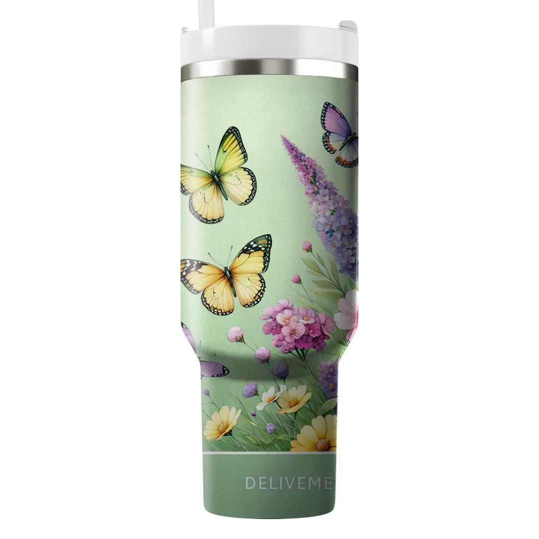Spring Time Butterfly  Tumbler Cups